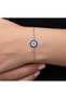 Silver Minimal Evil Eye Women's Bracelet - 3