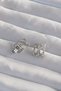 Brass Silver Color Pearl Multi Zircon Stone Half Hoop Earrings - 2