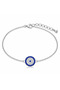 Silver Minimal Evil Eye Women's Bracelet