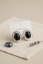 316L Silver Color Vintage Black Pearl Model Earrings