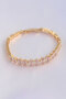 Vip Series Brass Pink Zircon Stone Gold Color Baguette Model Bracelet