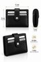 Women's Black Textured Leather Card Holder Wallet with 10 Card Compartments and Snap Closure Compact Design - 2