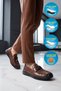 Men's Stylish Comfortable Lightweight Brown Genuine Leather Moccasin Casual Loafer Shoes 26K590-2 - 3