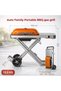 Auto Family Portable BBQ Gas Grill with Foldable Stand & Wheels, Stainless Steel Charcoal Grill, Compact Outdoor Barbecue Cooker for Camping, Picnic, Travel & Garden Cooking (Orange) - 7