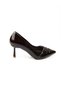 3742 Brown Patent Leather Heeled Evening Dress Women's Shoes - 2
