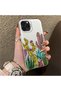 حافظة هاتف بنمط الصبار متوافقة مع iPhone 11 Pro، مصنوعة من الأكريليك الصلب مع حواف من السيليكون - 2