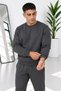 Men's Premium Quality Zero-Collar 3-Yarn Cotton Sweat Suit - 5