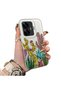 Realme C55 Compatible Acrylic Hard Back Panel with Silicone Edges Cactus Patterned Phone Case