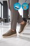 Men's Khaki Lightweight Comfortable Breathable Genuine Leather Men's Lace-Up Casual Shoes Hz8167-F201 - 3