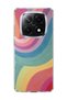 Redmi Note 14 Pro Plus 5g Compatible Pastel Rainbow Curve Printed Transparent Phone Case