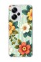 Redmi Note 13 Pro Plus 5g Compatible Retro Striped Floral Printed Transparent Phone Case