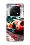 Redmi Note 14 Pro Plus 5g Compatible Orange Race Car Printed Transparent Phone Case