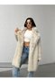 Women's Soft Texture Lined Knee Length Midi Premium Fur Coat with Pockets - 2