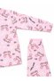 Girl's Pink Rabbit Patterned Long Sleeve Pajama Set - 4