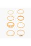 Set of 8 - Assorted Gold Tone Ring