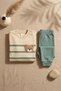 Baby Teddy Embroidered Striped Sweatshirt and Green Bottom Sweatpants Set - 100% Cotton, Soft Textured Fabric - 7