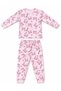 Girl's Pink Rabbit Patterned Long Sleeve Pajama Set - 2