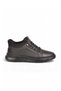 Men's Rubber Laced Rubber Sole Black Genuine Leather Casual Shoes 729 - 2