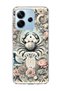 Redmi Note 14 4g Compatible Three Cats Heart Print Transparent Phone Case with Scarf