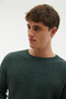 Men's Green Crew Neck Sweater - 4