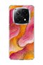 Redmi Note 14 Pro Plus 5g Compatible Gold Glitter Wave Printed Transparent Phone Case