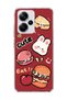 Redmi Note 13 Pro Plus 5g Compatible Cute Rabbit Claret Red Printed Transparent Phone Case