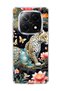 Redmi Note 14 Pro Plus 5g Compatible Leopard Water Lily Printed Transparent Phone Case
