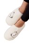 Women's Warm Plush House Slippers with Teddy Bear Figure White - 3