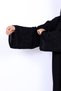 Women's Black Front-Open Nida Abaya with Beaded Wave Embroidery - 6