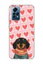 Redmi Note 12 Pro 4g Compatible Sausage Dog Red Heart Printed Transparent Phone Case