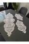 French Lace Tulle Guipure Stylish Luxury 3-Piece Runner Living Room Set Coffee Table Console Cover-Tv Unit Set