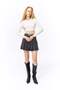 Long Sleeve Basic Crop Blouse - Ecru