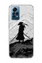 Redmi Note 12 Pro 4g Compatible Samurai Black and White Printed Transparent Phone Case