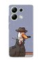 Redmi Note 13 4g Compatible Transparent Phone Case with Detective Goose Printed Hat