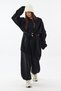 Design Black Knitwear Women's Poncho Coc3619