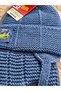 Boy Child 1-4 Years Old Blue Color Kitti Brand Scarf Hat Gloves 3-Piece Set Hat with Fleece Lining Inside - 3