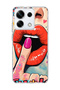 Redmi Note 13 Pro 5g Compatible Red Lip Print Transparent Phone Case