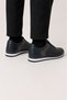 Men's Sneaker Genuine Leather Men's Shoes Dark Blue - 4