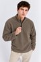 Men's Half-Zip Loose Khaki Sweatshirt - 4