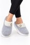 Women's Warm Plush Button Detailed House Slippers Smoked - 2