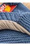 Boy Child 1-4 Years Old Blue Color Kitti Brand Scarf Hat Gloves 3-Piece Set Hat with Fleece Lining Inside - 2