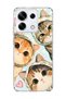 Redmi Note 13 Pro 5g Compatible Three Cats Heart Printed Transparent Phone Case with Scarf