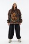 Tapestry Fabric Lion Patterned Snap Fastener Women's Jacket Coc3611 - 5