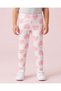 Girls Ivory And Pink Heart Printed Skinny Fit Leggings
