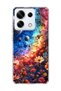 Redmi Note 13 Pro 5g Compatible Galaxy and Flowers Printed Transparent Phone Case