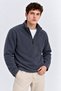 Men's Half Zipper Loose Smoked Sweatshirt - 6