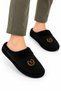 Men's Home Fuzzy Non-Slip Sole Slippers Black - 2