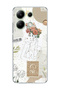 Redmi Note 13 4g Compatible Flower Headed Woman Collage Printed Transparent Phone Case