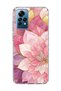 Redmi Note 12 Pro 4g Compatible Pink Gold Water Lily Printed Transparent Phone Case