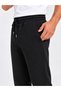 Men's Black Winter Wide-Leg Sweatpants Combed Cotton with Fleece Inside Baggy Style - 6